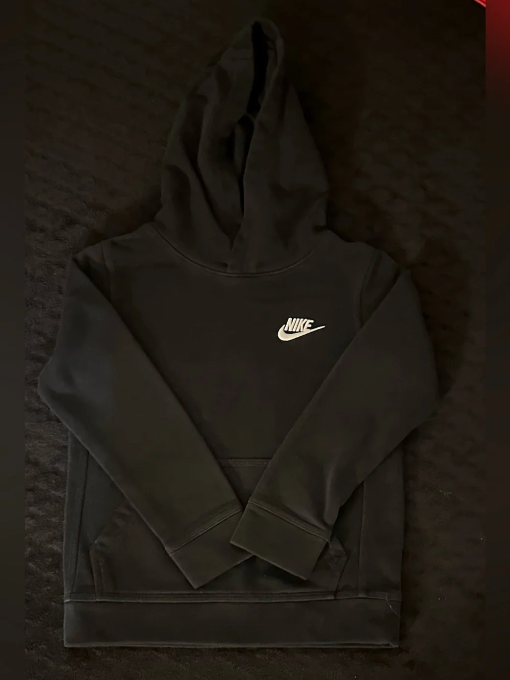 Nike Black Hoodie with White Swoosh Logo